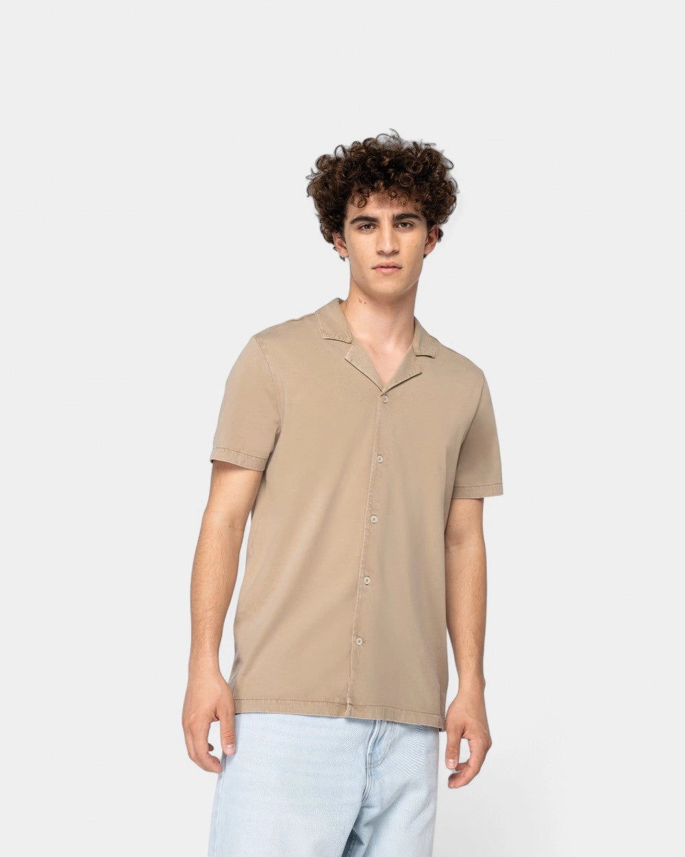 Camicia délavé maniche corte uomo da personalizzare - 1